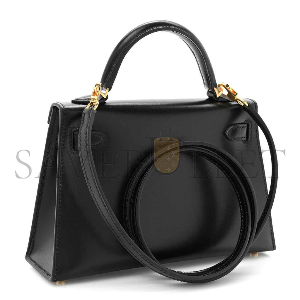 HERMÈS BOX MINI KELLY II SELLIER BLACK (19*12*5.5cm) 